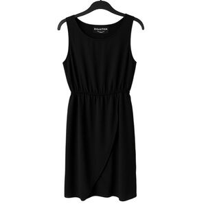 Babaton Black Sleeveless Sheath knee length Dress 100%silk elastic waist Sz L